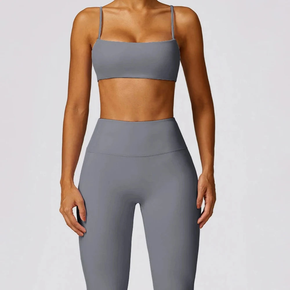 2 Pieces Yoga Set Women Gym Tracksuit Sport Bras Fitness Leggings Outfits Workout Suits Ladies Training Clothes Sets Sportwear