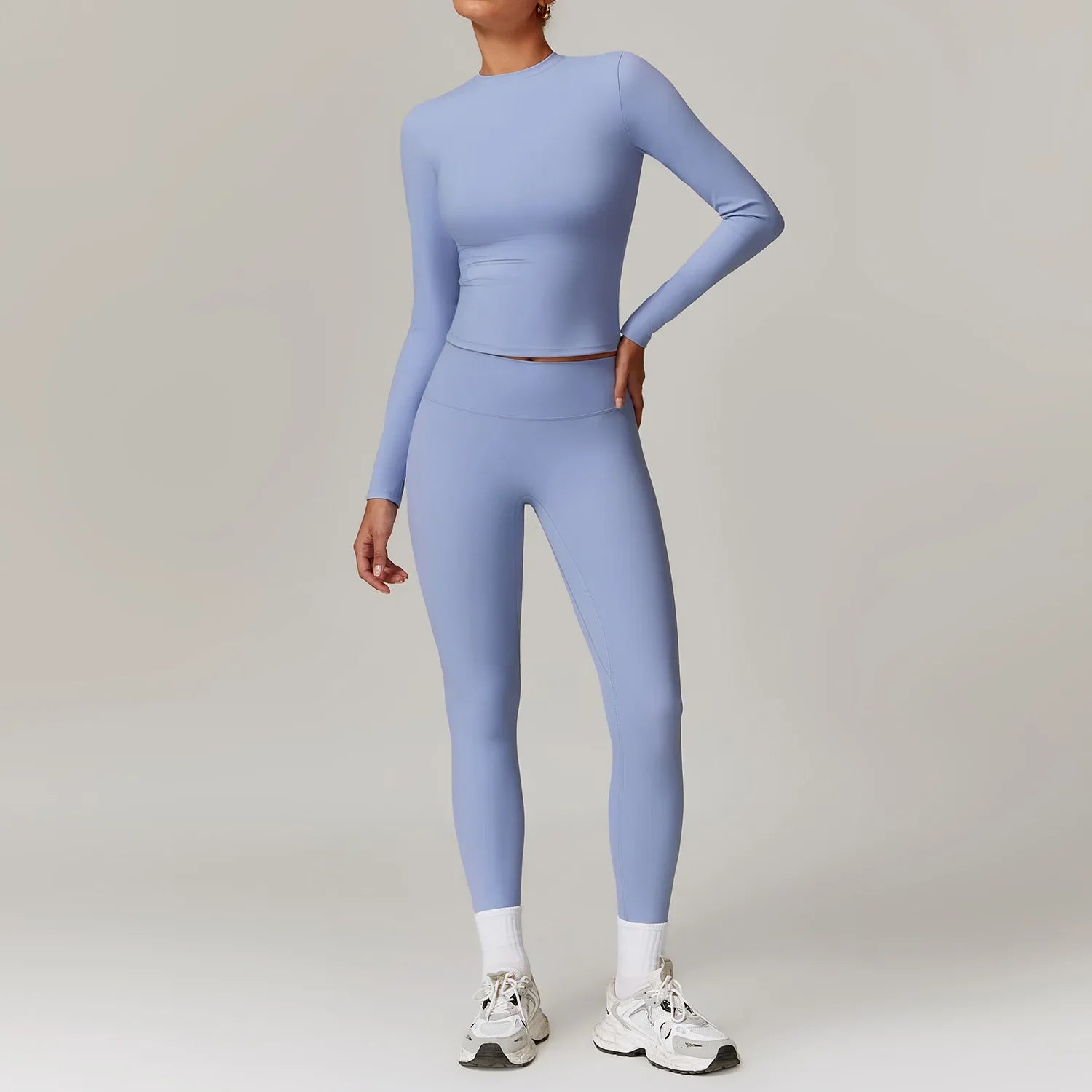 Fashion Yoga Suit Women Gym Sports Set Women Tracksuit Running Workout Sportswear Female Long Sleeve Sports Shirt Yoga Clothing