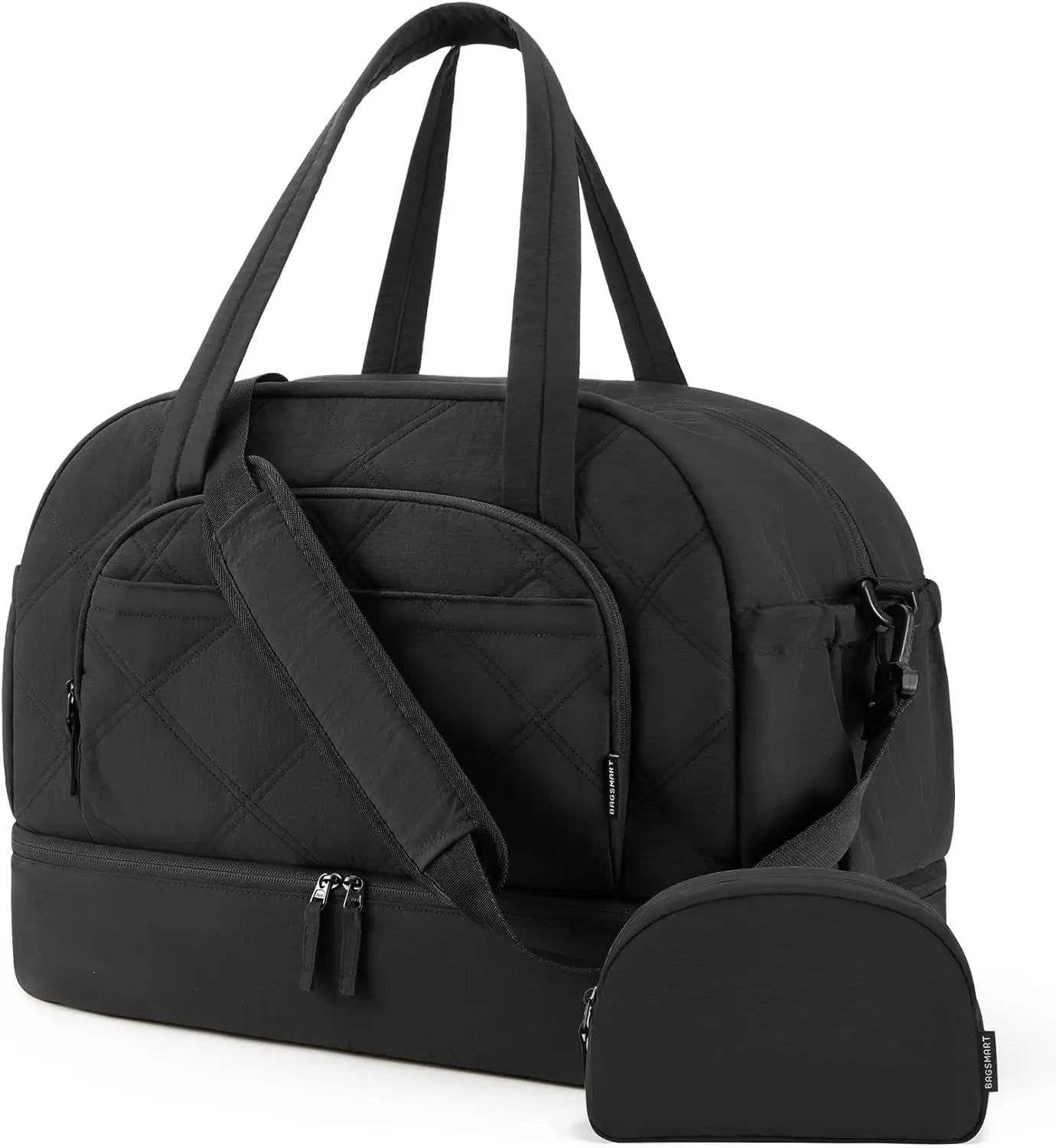 BAGSMART Boston Bag for Women Large Capacity Golf Travel Bag Puffer Duffle with Shoe Compartment Carry On Gym Sports Bag