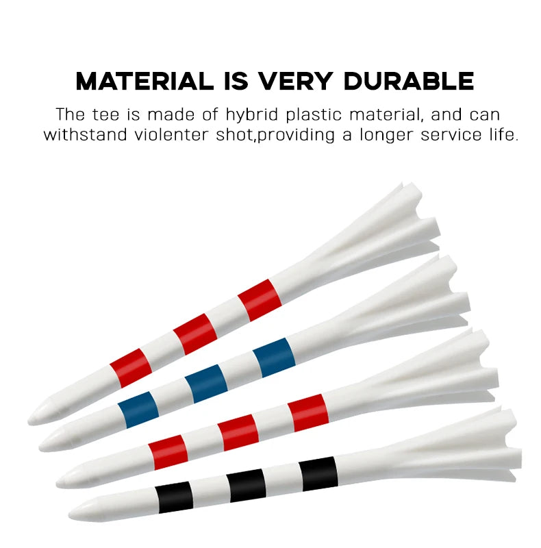 20 Pcs Golf Tees Stand Printing Scale Unbreakable Reduces Friction Golf Tees Plastic Side Spin 5 Prongs Tee Golf Supplies