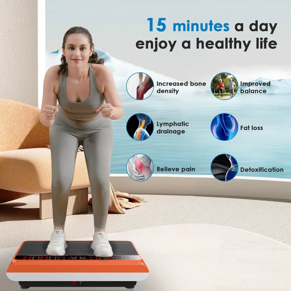 Whole Body Vibration Plate with Pilates Bar & Resistance Bands