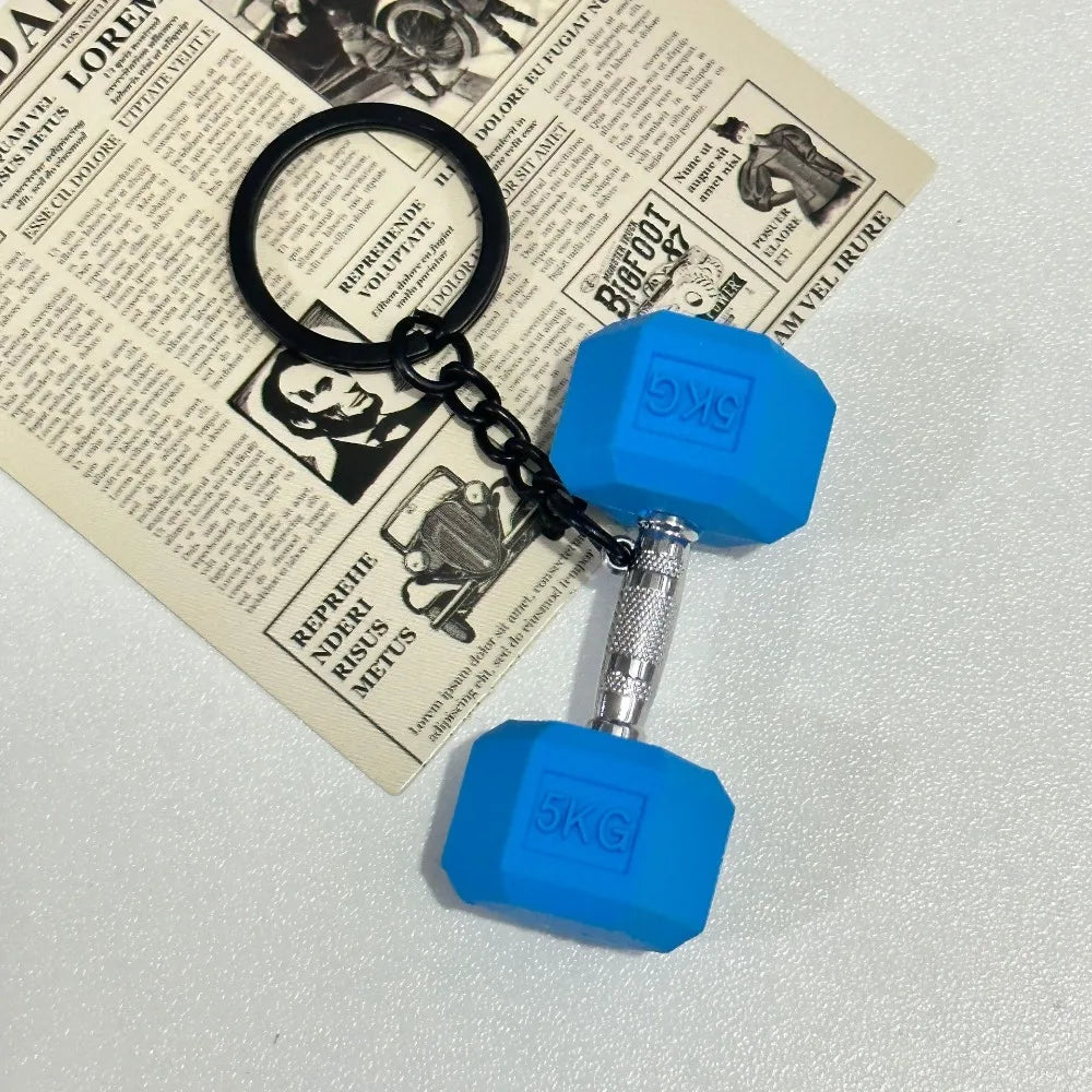 Simulation Dumbbells Keyring Kettlebells Water Cups Cool Creative Bag Charm Fitness Series Pendant Car Key Ornament