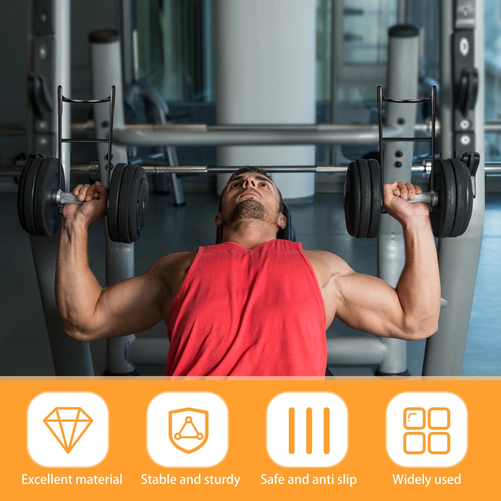 2PCS/Set Dumbbell Spotter Hooks Hold Up Hangers Heavy Power Dumbbells Rack Attachments for Dumbbell Bench Press Chest & Shoulder