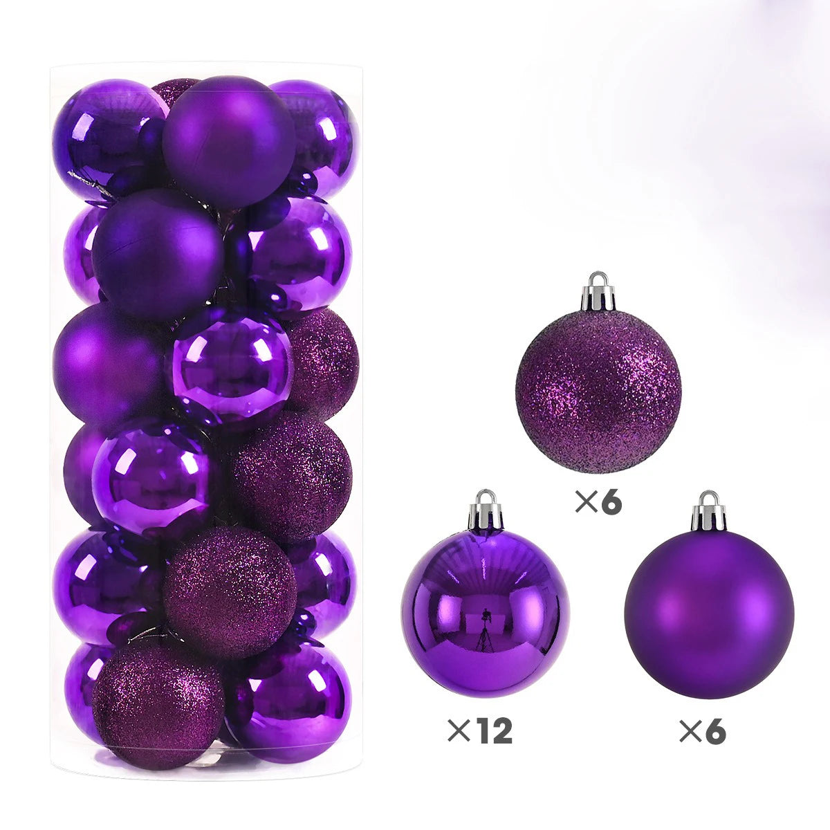 24/36Pcs Christmas Balls 4CM Ball Christmas Tree Pendant Ornaments for Home Party Decor 2025 New Year Navidad Gifts Accessories