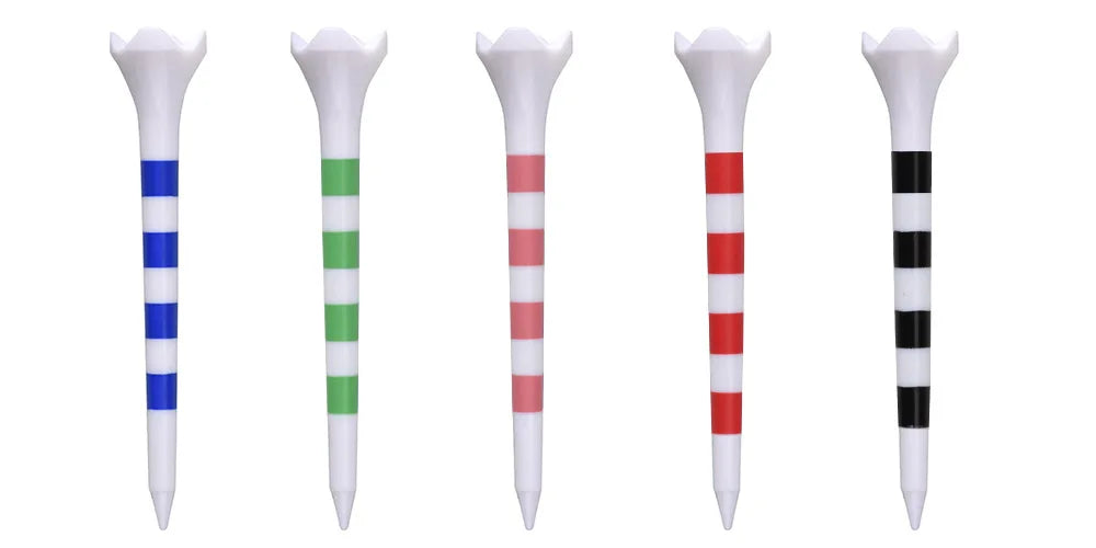 20 Pcs Golf Tees Stand Printing Scale Unbreakable Reduces Friction Golf Tees Plastic Side Spin 5 Prongs Tee Golf Supplies
