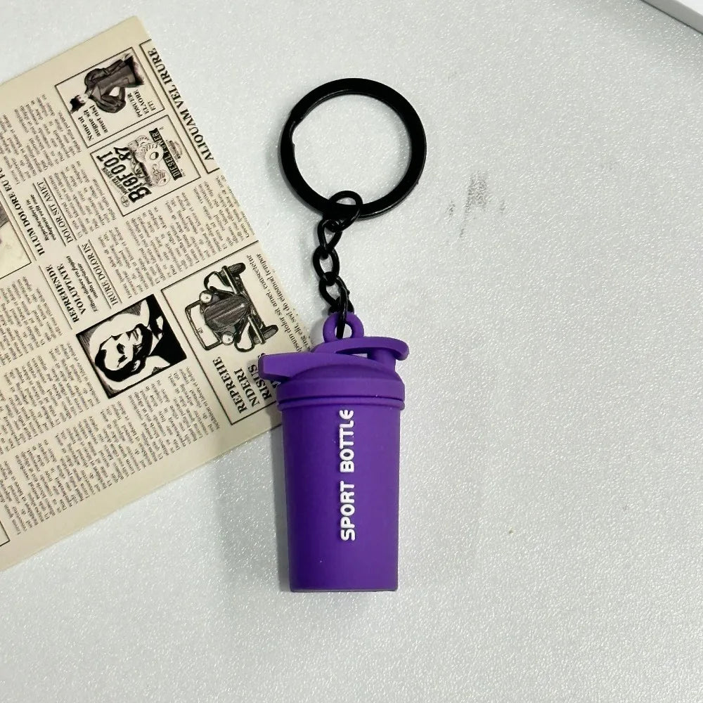 Simulation Dumbbells Keyring Kettlebells Water Cups Cool Creative Bag Charm Fitness Series Pendant Car Key Ornament