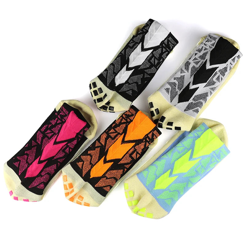 3 pairs New 2024 Men Women Camouflage Arrow Soccer Socks Breathable Sports Silicone Anti Slip Grip Football Socks