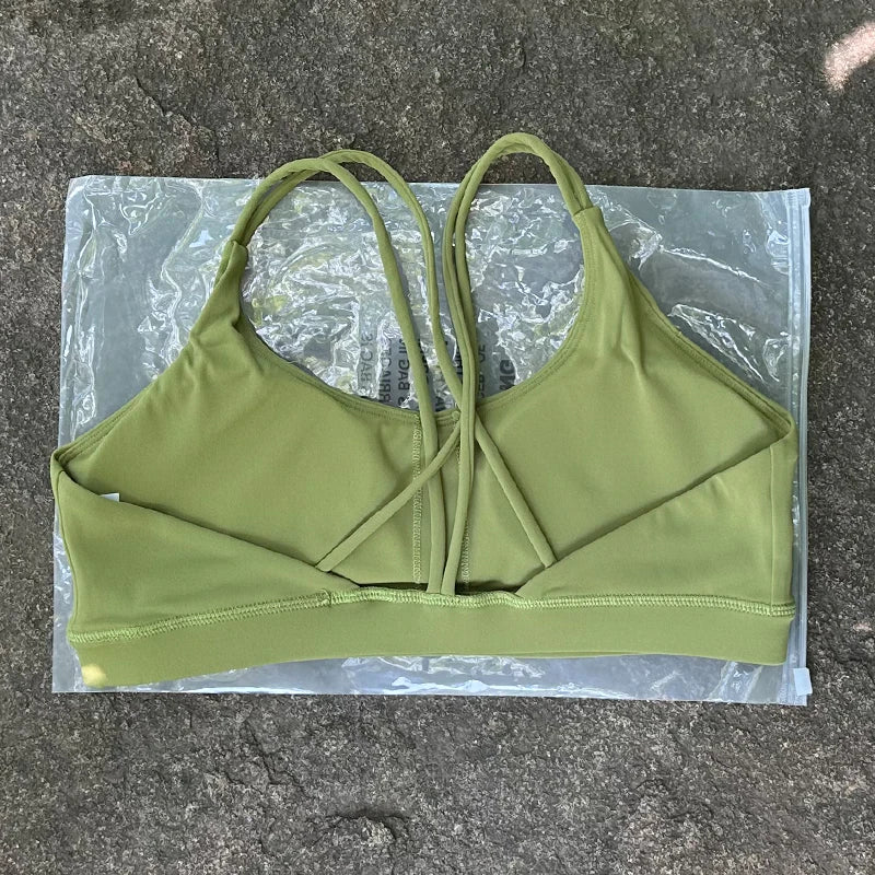Women Sports Bra Cross Strap Top Women Push Up Sport Bra Yoga Gym Crop Top Brassiere Fitness Top Sport Bra Breathable Bras