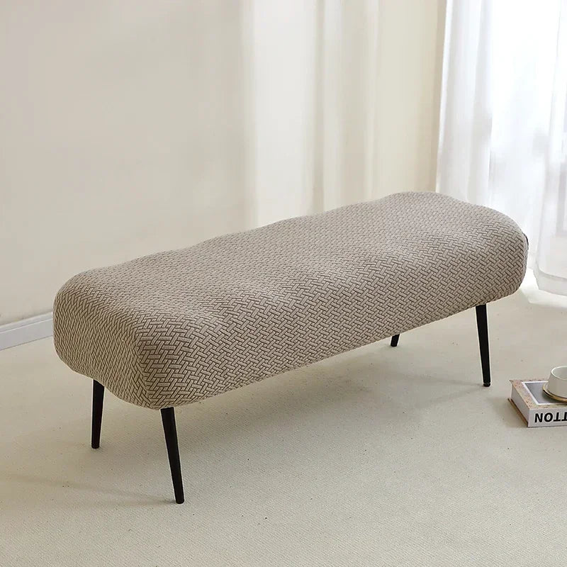 1PC Stretch Jacquard Long Bench Cover Dining Anti-dirty Piano Stool Covers Durable Seat Protector Pad for Living Room Home Decor