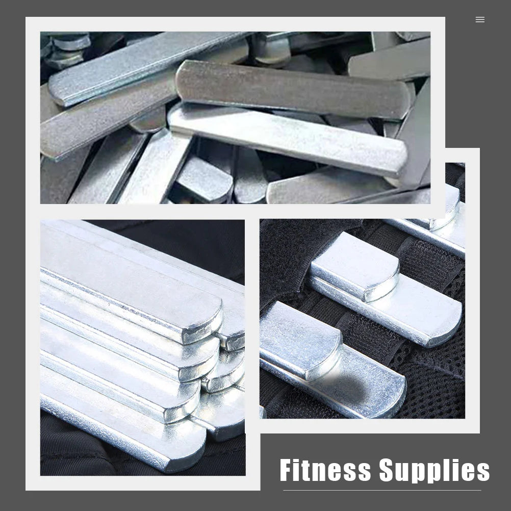 10Pcs Weighted Steel Plate Exercise Steel Plates Weighted Strip Fitness Weight Bearing Equipment Workout Gym Strength Training