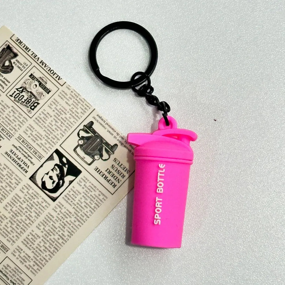 Simulation Dumbbells Keyring Kettlebells Water Cups Cool Creative Bag Charm Fitness Series Pendant Car Key Ornament