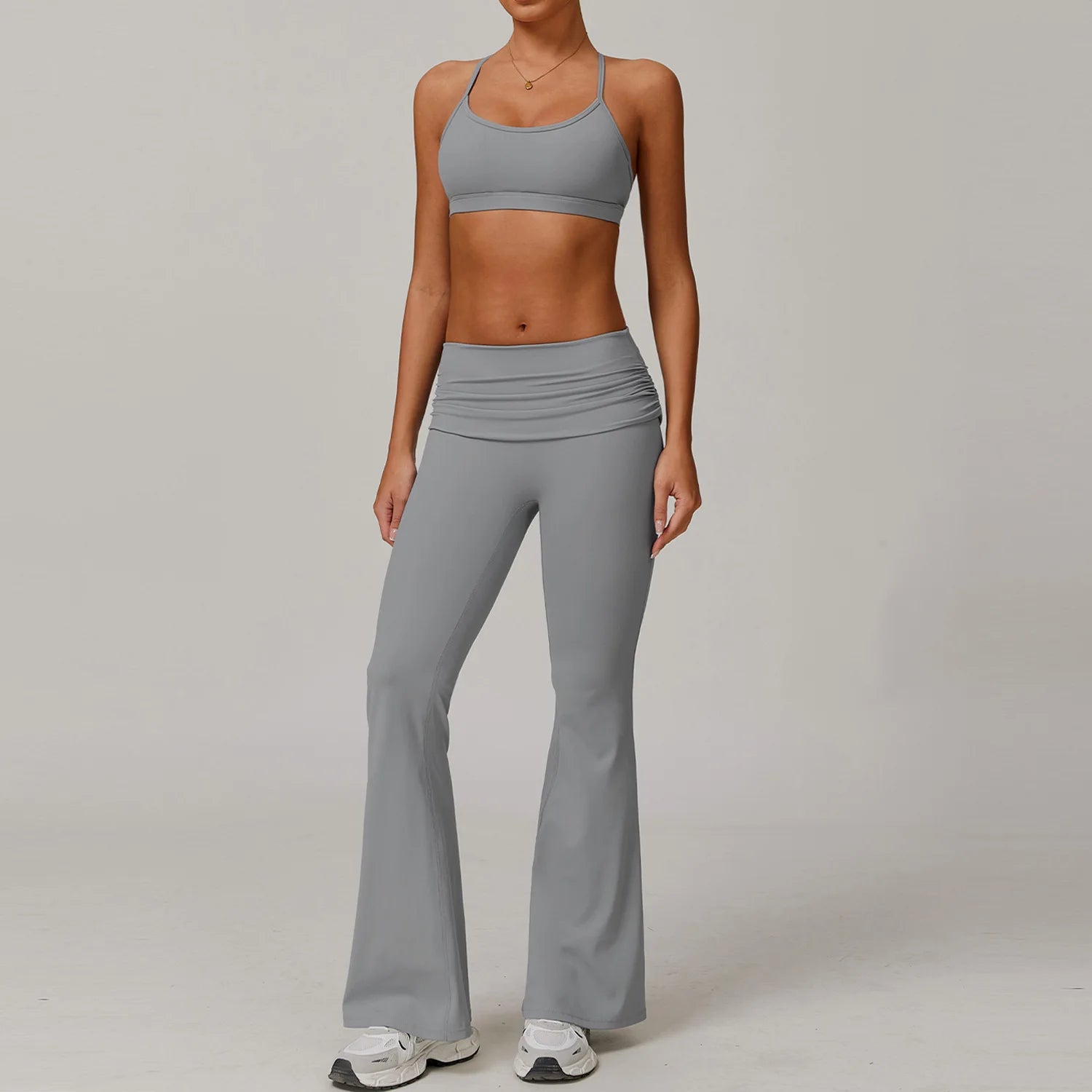 Yoga Clothing Set Women's High Waisted Leggings Gym Top 2 Pieces Fitness Exercise Clothing Fitness Workout Underwear Yoga Suits