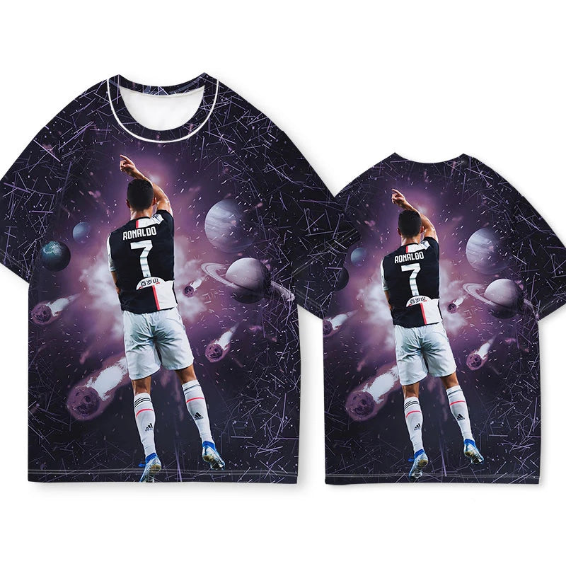 Soccer Star T-shirt Short Sleeve Men and Women Summer 2025 New C Rom Training Clothes Body Shirt Quick Dry and Breathable