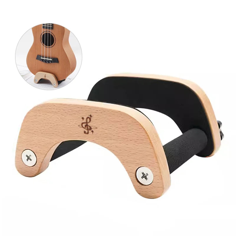 Wooden Ukulele Stand Beech With Sponge Padding Adjustable Ukulele Floor Stand Portable Holder For School Music Program Concerts