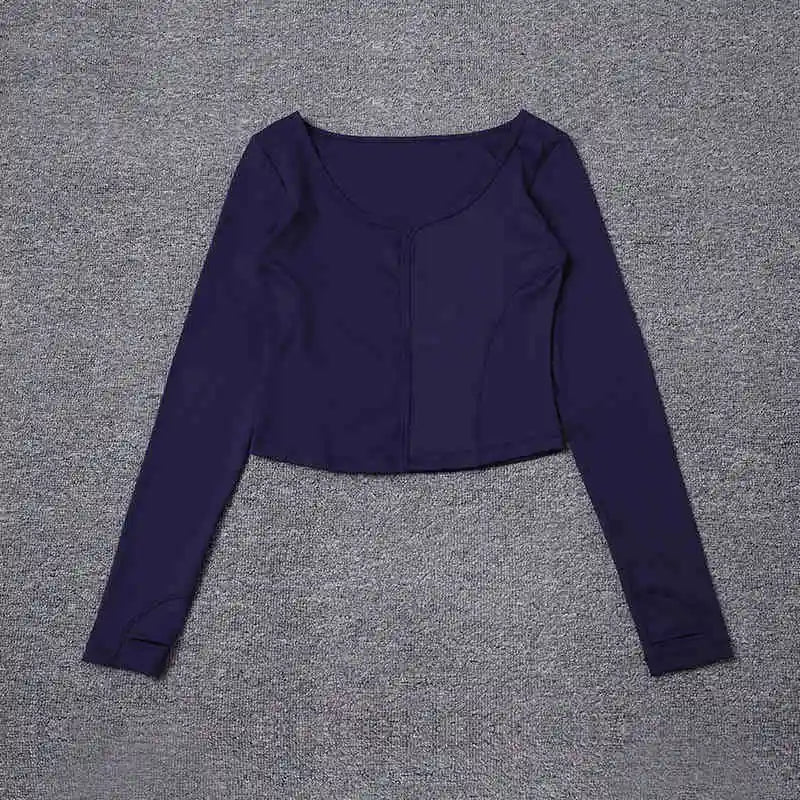 Fitness yoga clothing for women, short-sleeved sportswear with a square neck, autumn 2025, quick-drying, breath, and slimming.