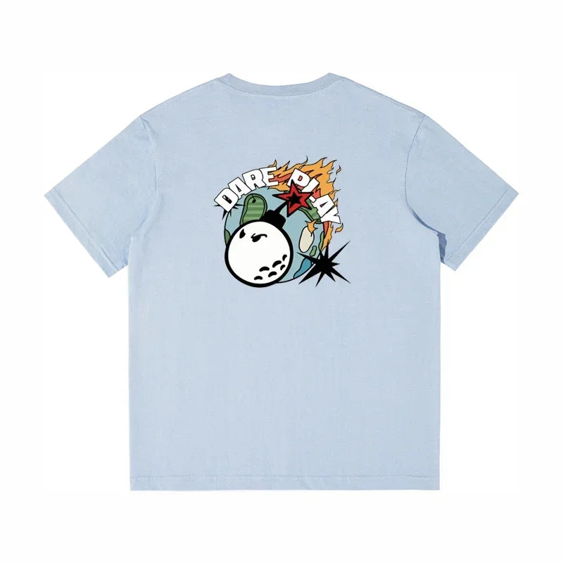 2024 New Men's Golf T-shirt Summer High Quality Pure Cotton Men's and Women's Golf Wear Outdoor Short Sleeve Golf Shirt