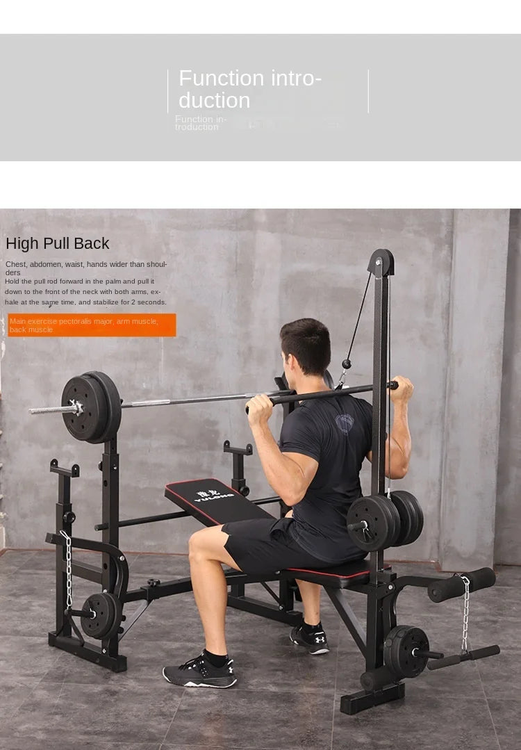 Men's Fitness Equipment, Multifunctional Weightlifting Bed Supplies, Foldable Bench Press, Household Weightlifting Machine