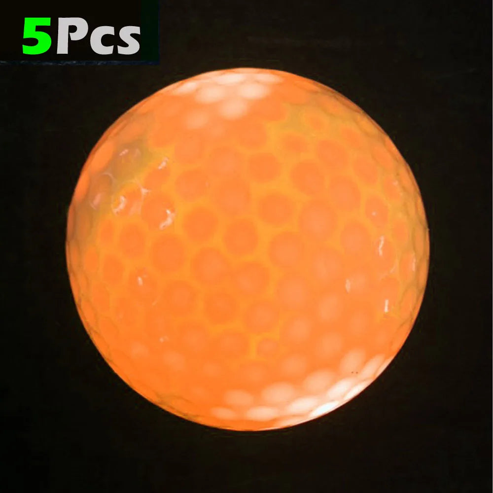 5Pcs Professional Golf Balls LED Luminous Night Golf Balls,Reusable And Long-lasting Glow Training Golf Practice Balls