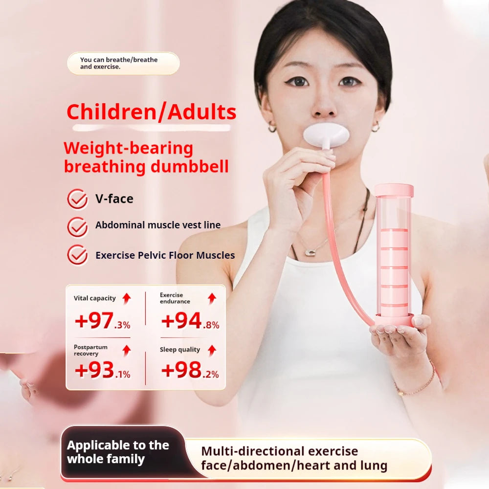 Adjustable Diaphragm Breathing Dumbbell Trainer for Core Strength Facial Toning Lung Capacity Expander