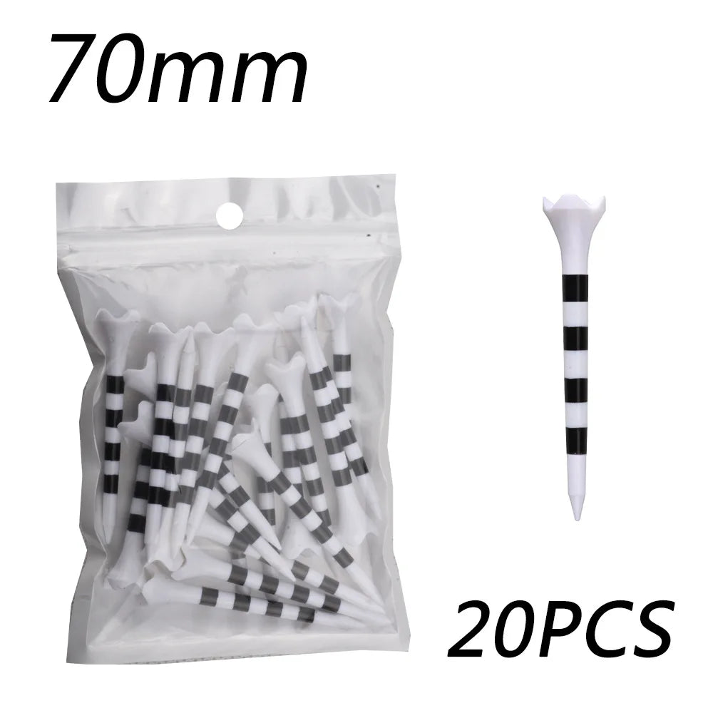 20 Pcs Golf Tees Stand Printing Scale Unbreakable Reduces Friction Golf Tees Plastic Side Spin 5 Prongs Tee Golf Supplies