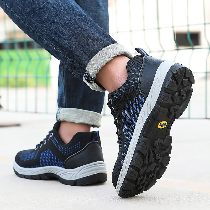 Safety Shoes for Men Women Steel Toe Anti static Anti-smashing Anti-puncture Breathable Upper Comfortable Soft Outdoor Shoes