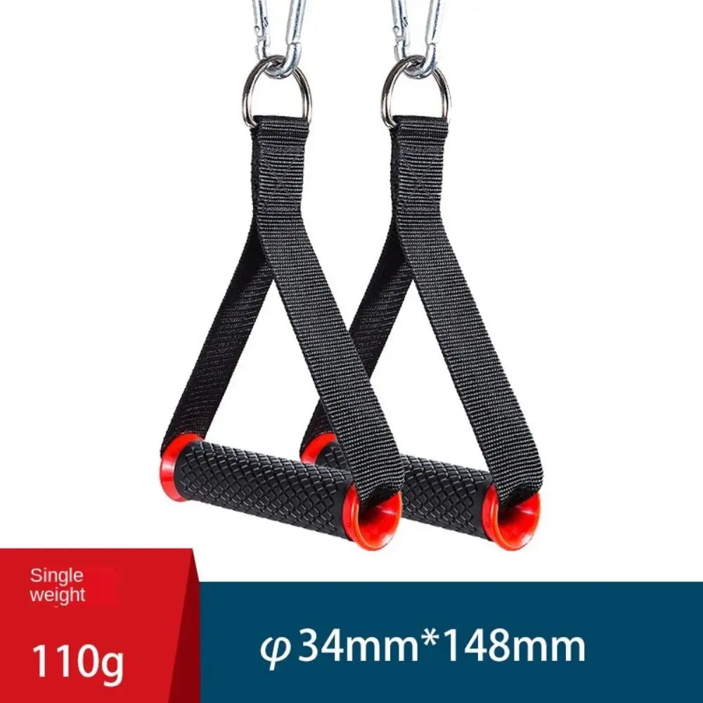 1 Pair of Multifunction Fitness Resistance Bands Handles Anti-slip Wear Resistant Nylon Webbing Grip Puller Handle TPR Strong