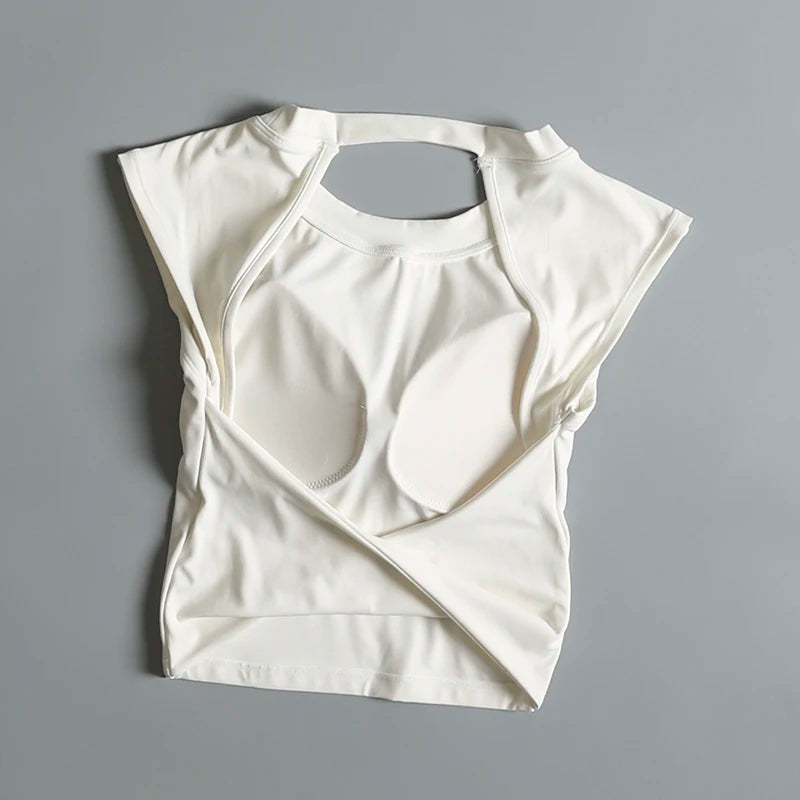 Sports Bras Anti-shock Sports Vest with Chest Pad Hot Girl A-shaped Waist-closed Sleeveless Hollow Outer Wear Fitness Yoga Vest