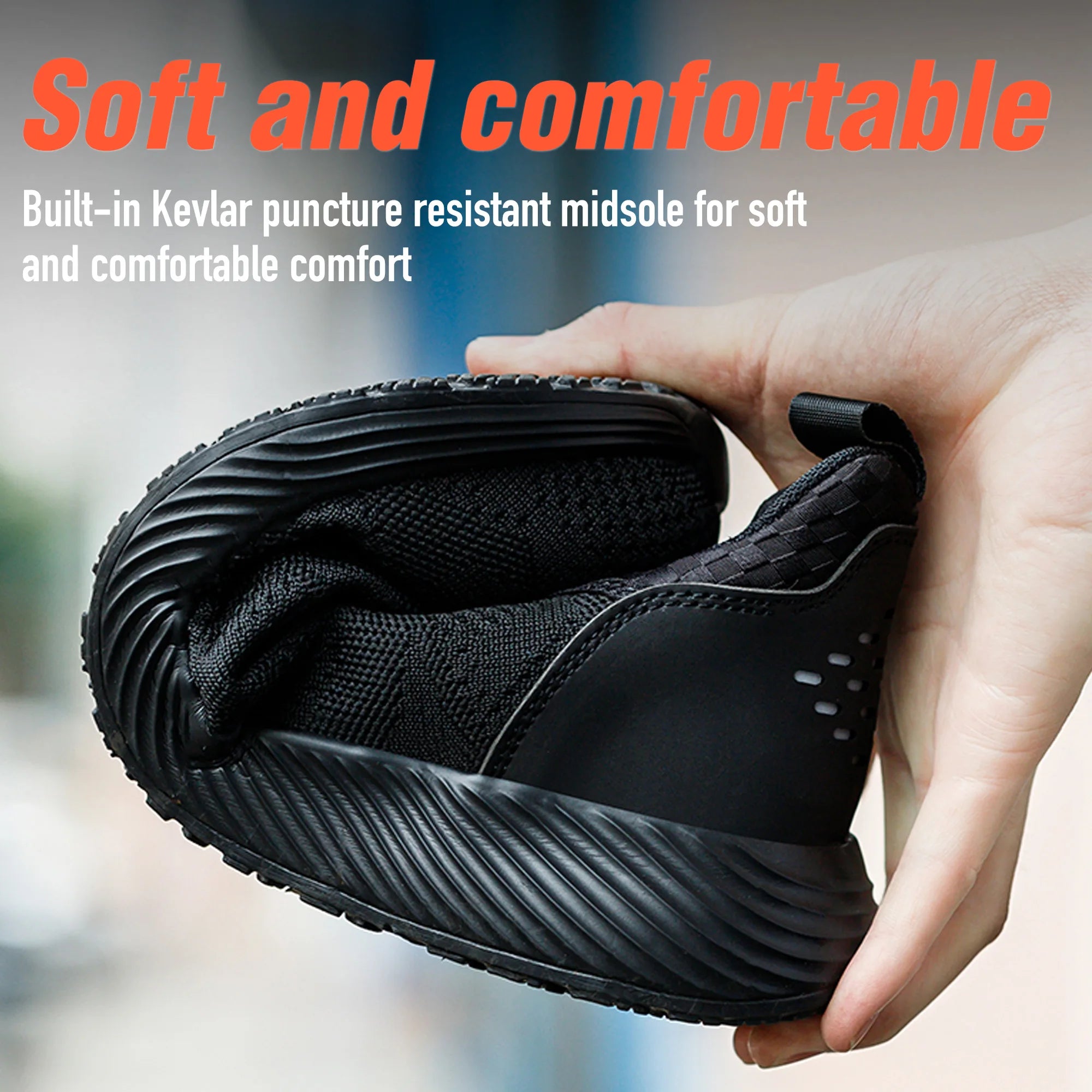 Safety Shoes Work Shoes Steel Toe Men Puncture-Protective Work Boots Indestructible Safety Lightweight