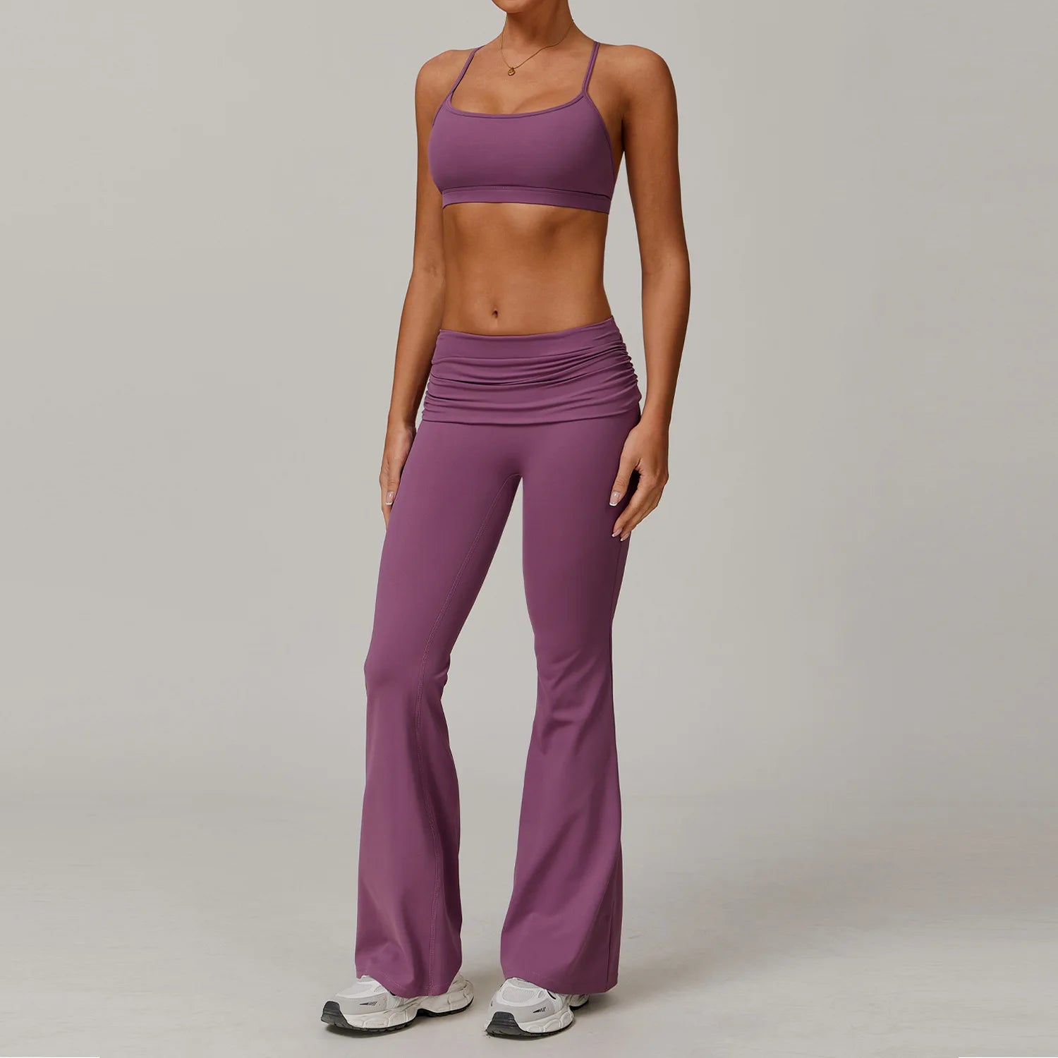 Yoga Clothing Set Women's High Waisted Leggings Gym Top 2 Pieces Fitness Exercise Clothing Fitness Workout Underwear Yoga Suits
