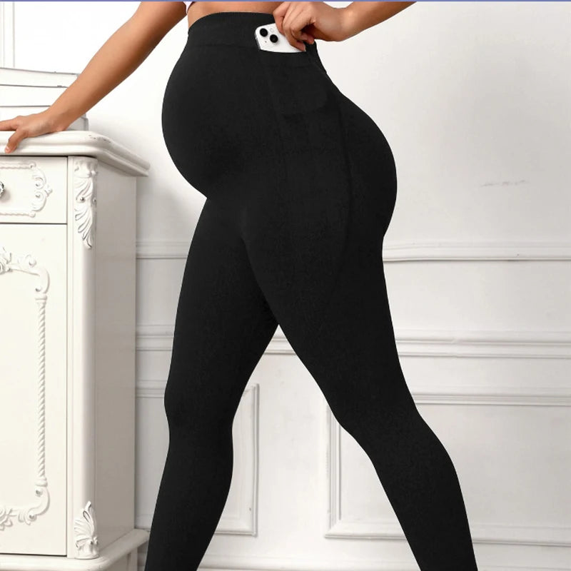 New Pregnant Women's Yoga Pants High Waist Hip Lift, Slim Fit Nude Feel Peach Hip Sports Tights Pregnant Yoga Clothing