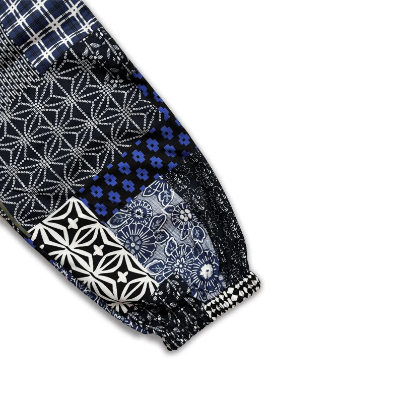 Men's Bohemian Harem Pants Unique Patchwork Print Soft Breathable Material Elastic Waist Casual Looks Beach Trips Yoga Clothing