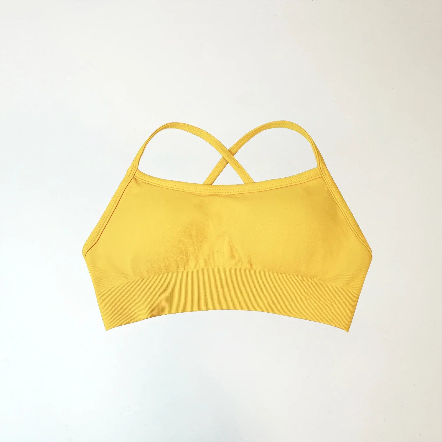 Backless Sports Bra High Support Fitness Underwear Back Cross Gym Crop Top Women Training Running Workout Seamless Bras