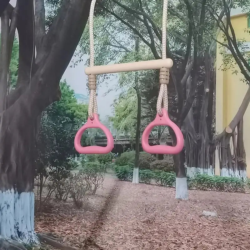 Trapeze Swing Gym Equipment Rings Bar Adjustable Sensory Ergonomic Stable Game For Kids Adults Children Backyard Playground