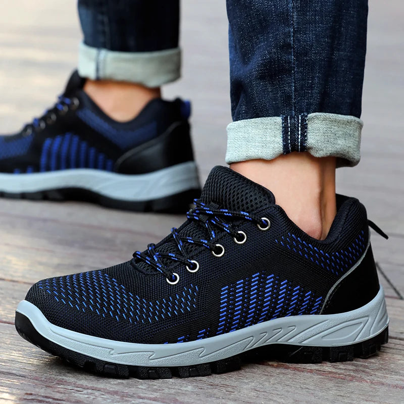 Safety Shoes for Men Women Steel Toe Anti static Anti-smashing Anti-puncture Breathable Upper Comfortable Soft Outdoor Shoes