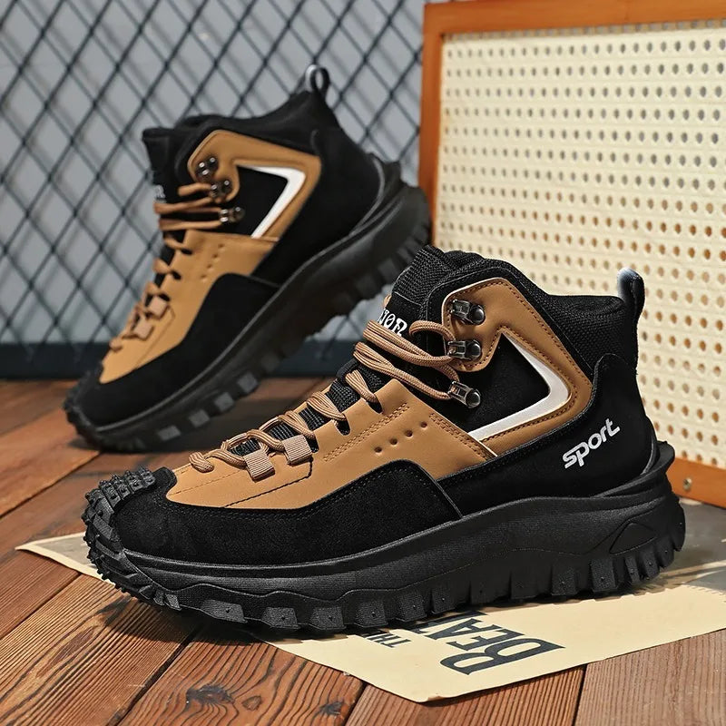 Men's Safety Shoes Waterproof Work Safety Sneakers High Top Boots Anti Puncture Work Shoes for Men Non-slip Platform Casual Shoe