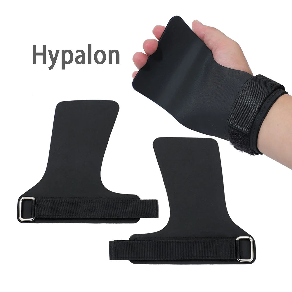 A Pair of Hypalon No-hole Hand Grips for Crossfit Pull-ups Cross Training Gymnastics WODS Weightlifting Palm Protector