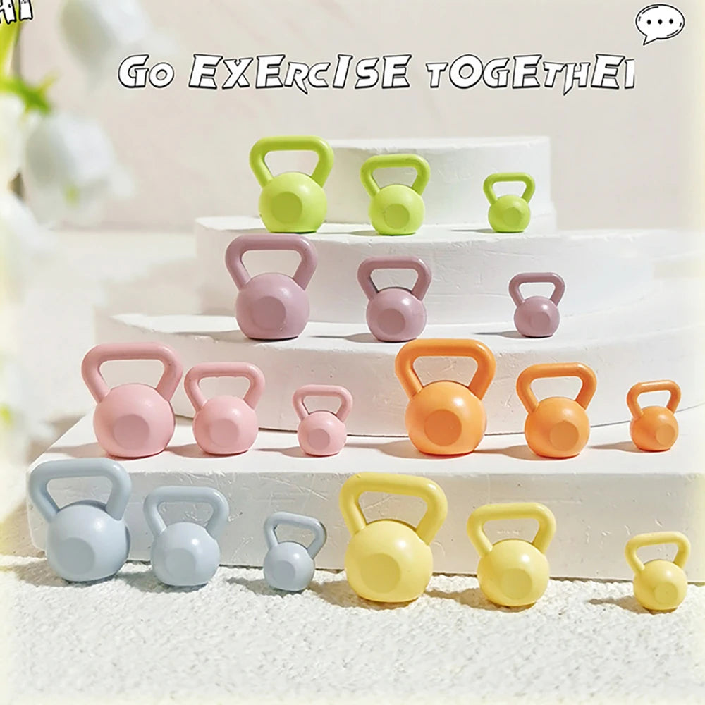 1Pcs 1/12 Dollhouse Miniature Metal Dumbbell Mini Kettlebell Model for ob11 bjd Doll House Accessories Decoration
