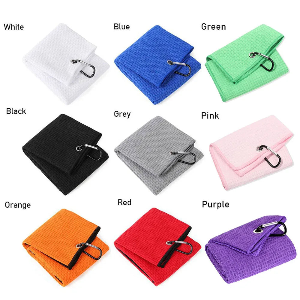 8 Colors Balls Hands Microfiber With Carabiner Hook Golf Towel Cleaning Towels Cleans Clubs