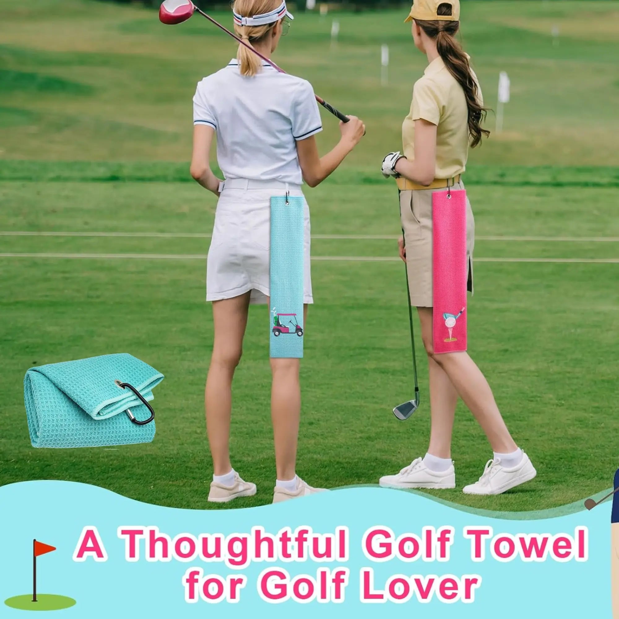 Funny Microfiber Premium Golf Towel, Embroidered Golf Towels for Golf Bags for Men&Women, Golf Accessories for Men Golfers