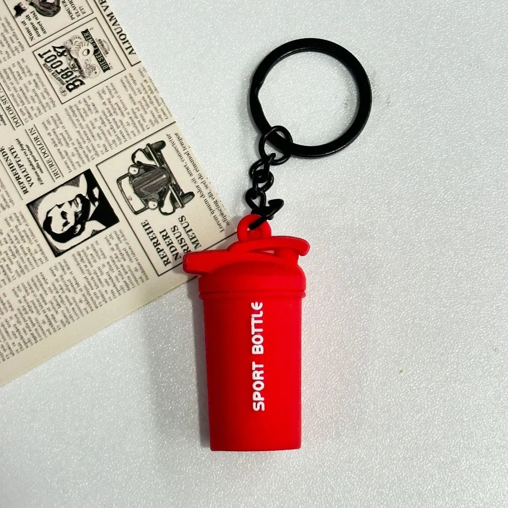Simulation Dumbbells Keyring Kettlebells Water Cups Cool Creative Bag Charm Fitness Series Pendant Car Key Ornament