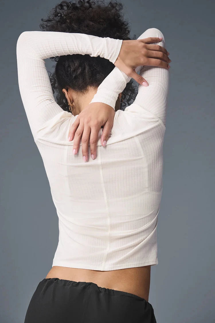 AL Yoga T-shirt Women Outdoor Fitness Running Yoga Top Versatile Quick Drying Sweat Crop Top Soft Crop Finesse Sexy Long Sleeve