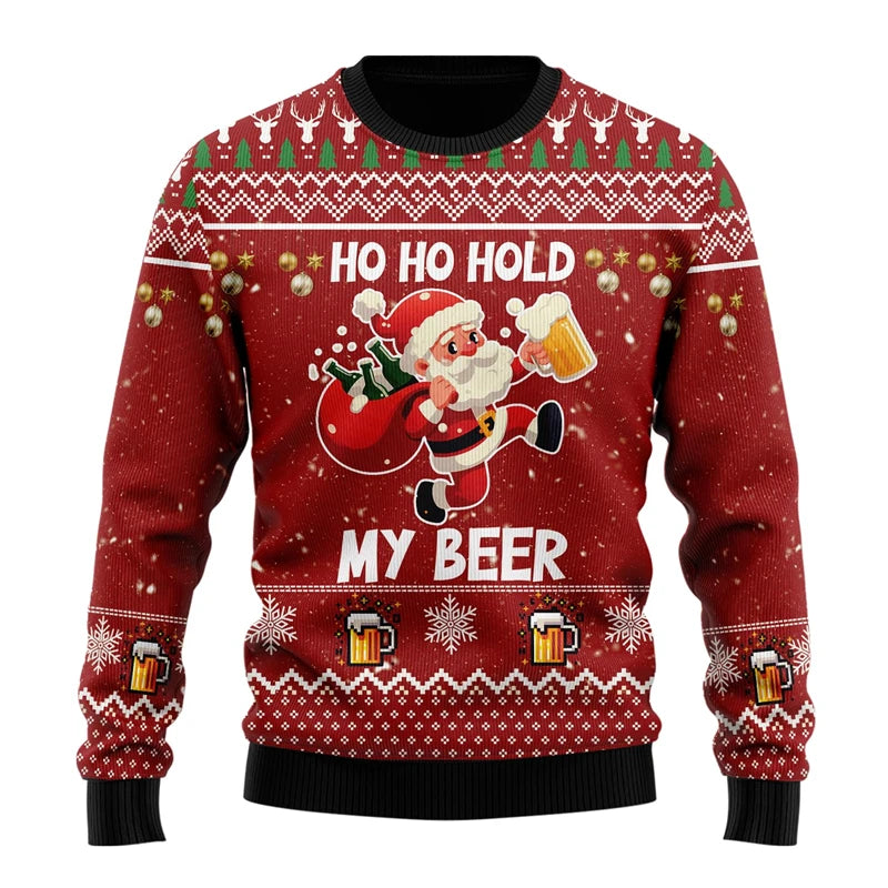Fashion Beer Ugly Christmas Sweater For Women Clothes Hip Hop Bar Party Men Sweatshirts Casual Male Pullovers Beers Tracksuit