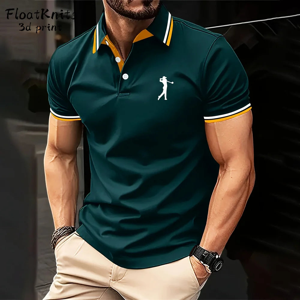 Golf Clothing Fashion Short Sleeve Tee Polo Shirts for Men Summer T Shirt Man New in Tops & Tees Trendy Lapel Polo Business Tops
