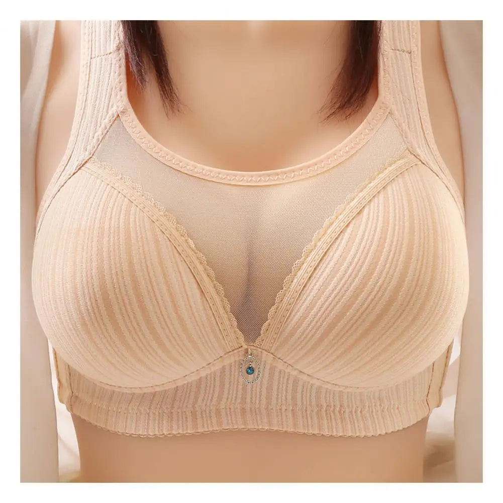 Sexy Women Bra with Chest Pad No Steel Ring Traceless Underwear Non-slip Wide Shoulder Strap Push-up Bra Anti-light Ladies Sport