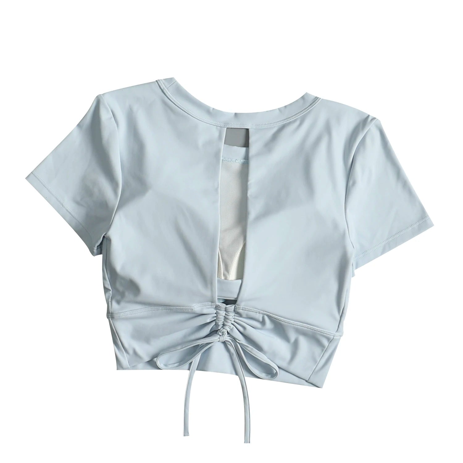 Yoga suit with chest pad sports beauty back fashionable quick-drying short-sleeved T-shirt running Pilates training fitness