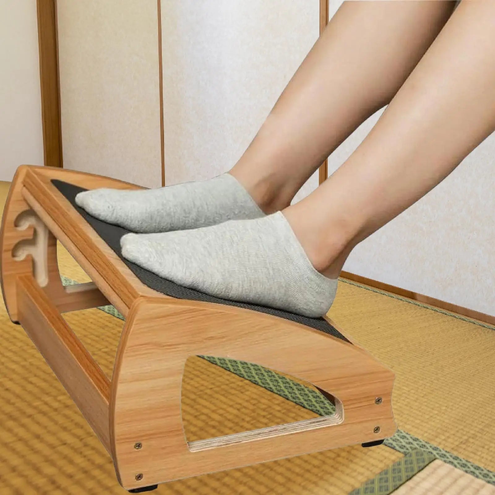 Under Desk Footrest Foot Support Ergonomic Feet Stand Desk Step Stool Desk Leg Rest Wood Foot Rest for Car Gaming Bedroom Office