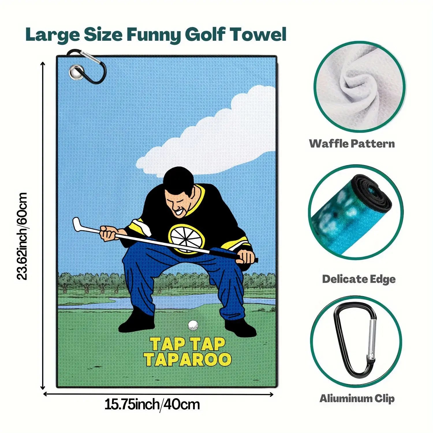 Funny Microfiber Premium Golf Towel,Printed Golf Towels for Golf Bags for Men&Women, Great Golf Accessories for Men Golfers