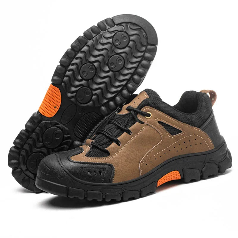 Anti Smashing Safety Shoe Comfortable Mesh Fabric Workshoes Not Stuffy Feet Sportshoe Microfiber Leather Protective Shoes