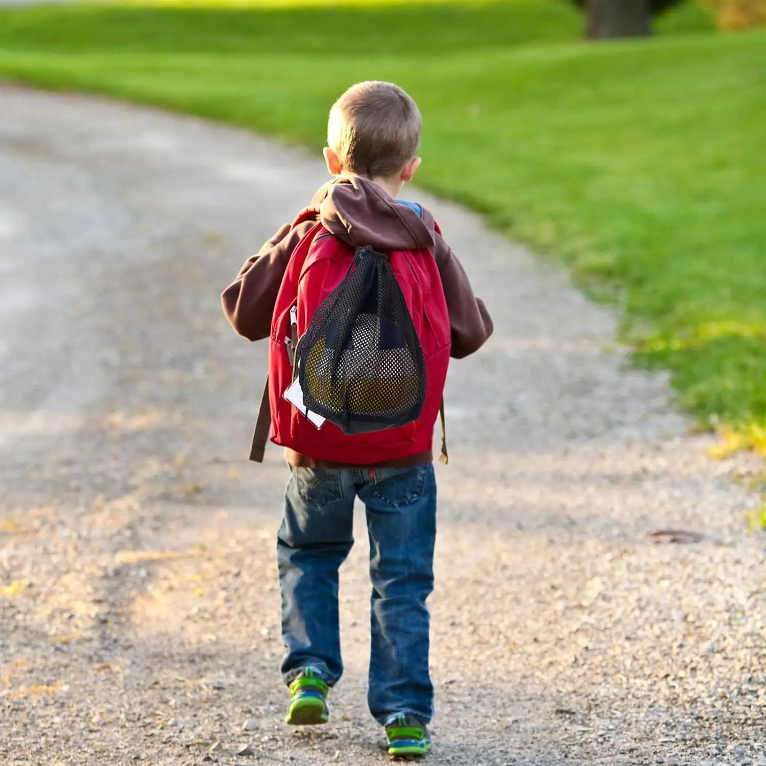 Portable Drawstring Basketball Backpack Mesh Bag Football Soccer Volleyball Ball Storage Bags Outdoor Sports Traveling Gym Yoga