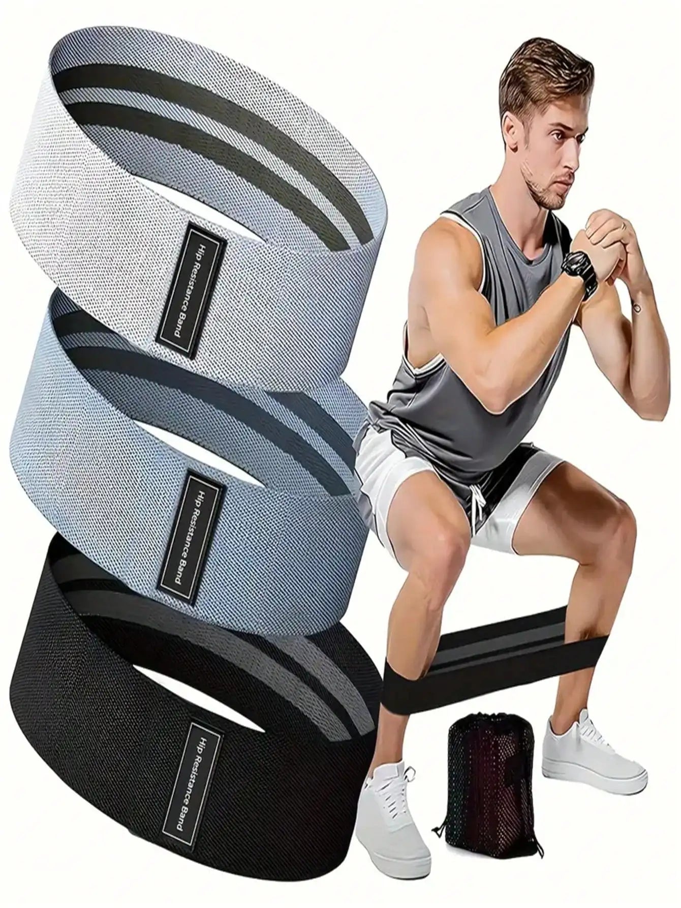 3-Pack Elastic Resistance Band for Legs and Buttocks Training - Ideal Choice for Home Exercise and Body Relaxation, Durable Polyester Blended Material